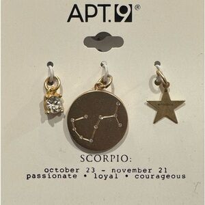 APT.9  3Pc ZODIAC Dangle Charms SCORPIO